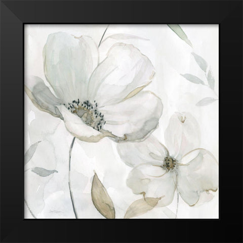 White Whispers I Black Modern Wood Framed Art Print by Robinson, Carol