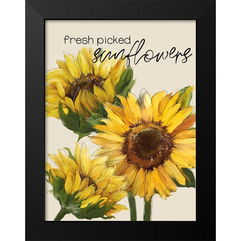 Fresh Picked Sunflowers Black Modern Wood Framed Art Print by Knutsen, Conrad