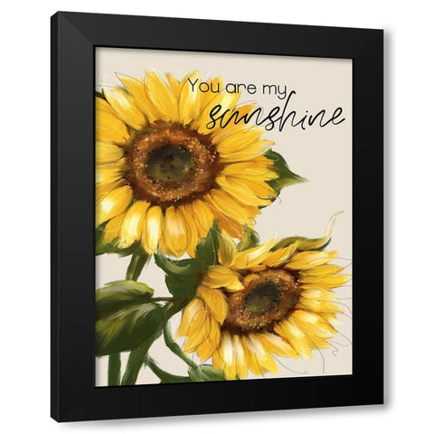 You Are My Sunshine Black Modern Wood Framed Art Print by Knutsen, Conrad