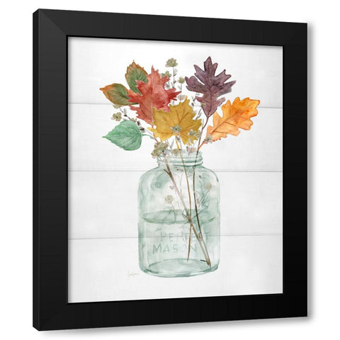 Harvest Home Leaves II Black Modern Wood Framed Art Print with Double Matting by Finn, Livi