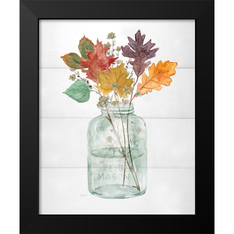 Harvest Home Leaves II Black Modern Wood Framed Art Print by Finn, Livi