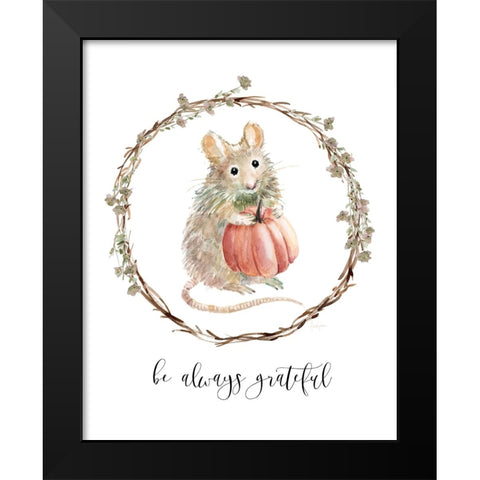 Harvest Home Mouse Black Modern Wood Framed Art Print by Finn, Livi