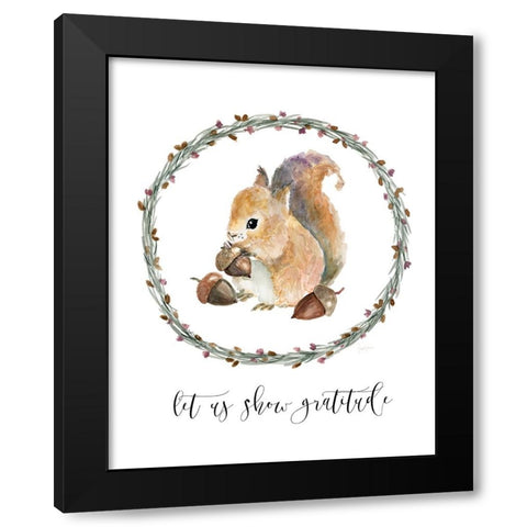 Harvest Home Squirrel Black Modern Wood Framed Art Print by Finn, Livi