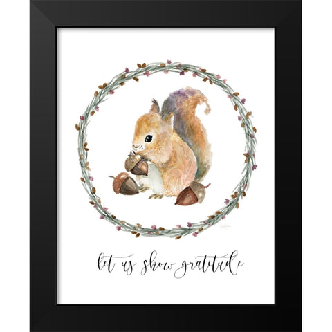 Harvest Home Squirrel Black Modern Wood Framed Art Print by Finn, Livi