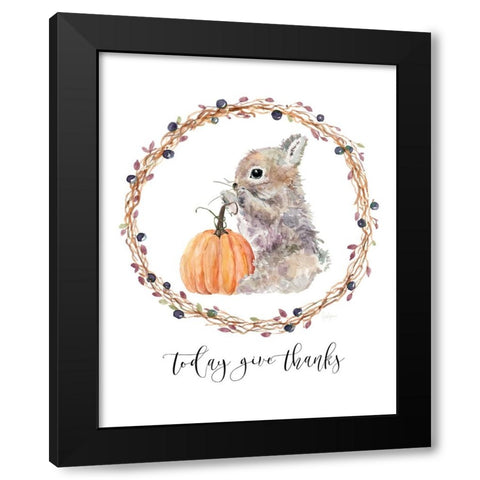 Harvest Home Bunny Black Modern Wood Framed Art Print with Double Matting by Finn, Livi