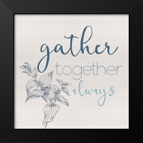 Gather Together Black Modern Wood Framed Art Print by Santiago, Daniela