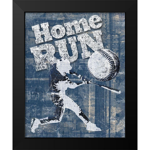 Home Run Hitter Black Modern Wood Framed Art Print by Craven, Katrina