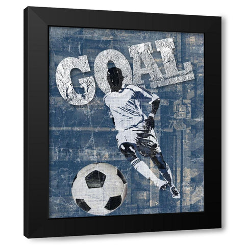 Goal Scorer Black Modern Wood Framed Art Print with Double Matting by Craven, Katrina