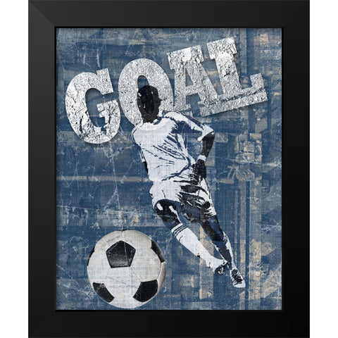 Goal Scorer Black Modern Wood Framed Art Print by Craven, Katrina