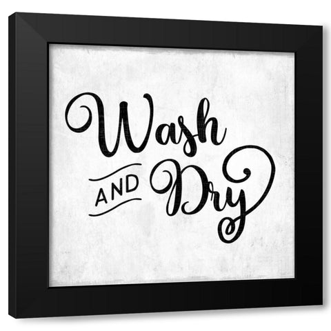 Wash and Dry Black Modern Wood Framed Art Print by CAD Designs