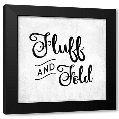 Fluff and Fold Black Modern Wood Framed Art Print by CAD Designs