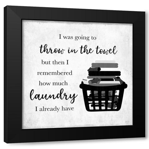 Throw in the Towel Black Modern Wood Framed Art Print with Double Matting by Carpentieri, Natalie