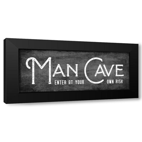 Man Cave Black Modern Wood Framed Art Print with Double Matting by CAD Designs