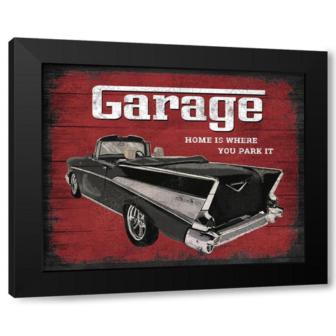 The Garage Black Modern Wood Framed Art Print by Knutsen, Conrad