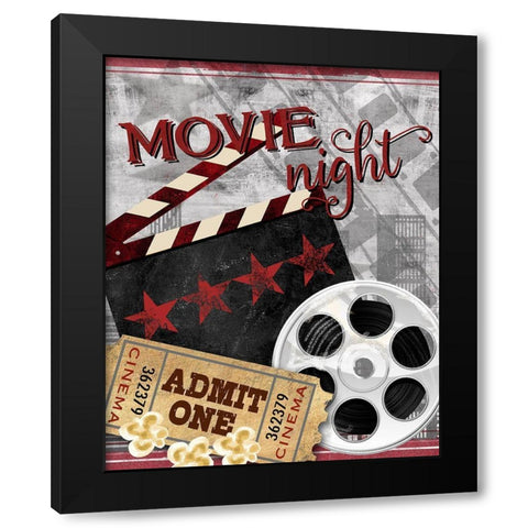 Movie Night II Black Modern Wood Framed Art Print with Double Matting by Knutsen, Conrad