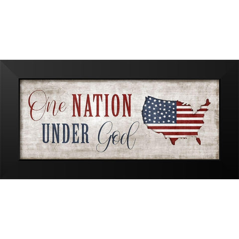 One Nation Under God Black Modern Wood Framed Art Print by Carpentieri, Natalie