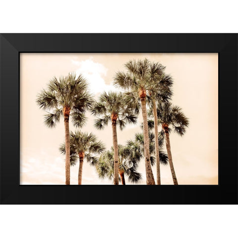 Blushing Palms Black Modern Wood Framed Art Print by Carpentieri, Natalie