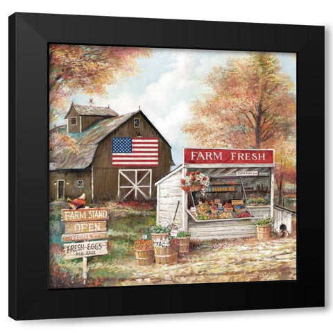 Farm Stand Black Modern Wood Framed Art Print by Manning, Ruane