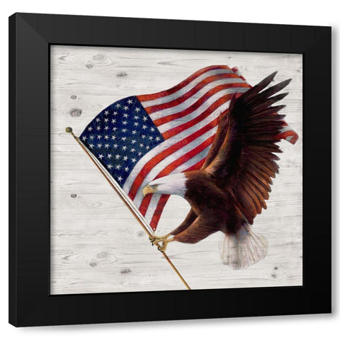 Patriotic Eagle Black Modern Wood Framed Art Print by Manning, Ruane