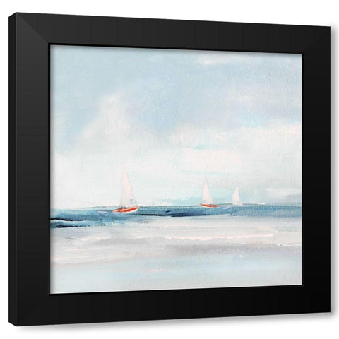 Caribbean Sail Black Modern Wood Framed Art Print with Double Matting by Swatland, Sally