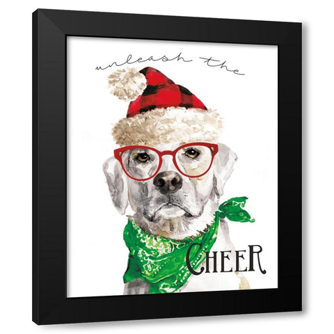 Unleash The Cheer Black Modern Wood Framed Art Print with Double Matting by Finn, Livi