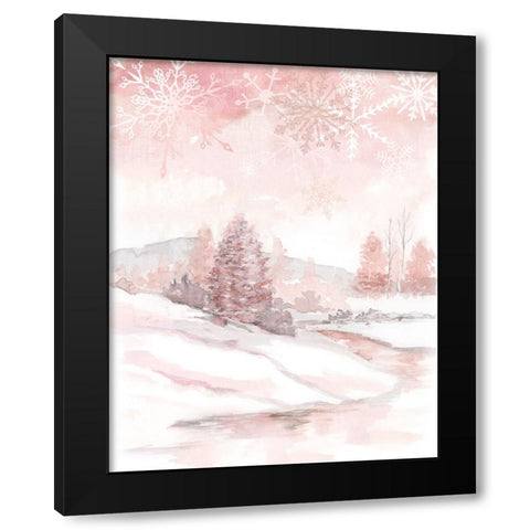 Blush Winter Black Modern Wood Framed Art Print by Nan