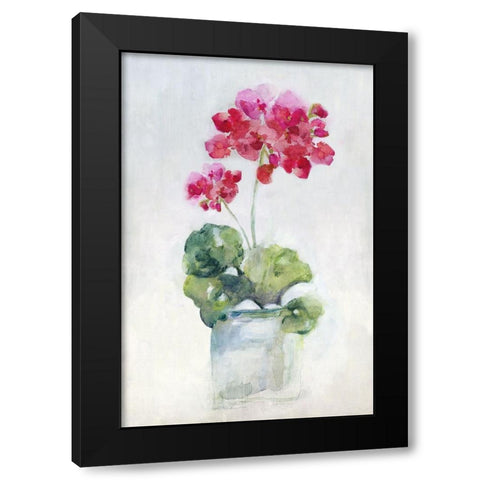 Soft Geranium II Black Modern Wood Framed Art Print by Swatland, Sally