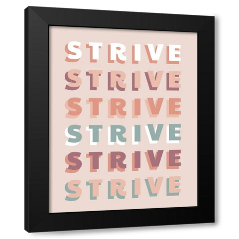 Strive Black Modern Wood Framed Art Print with Double Matting by CAD Designs