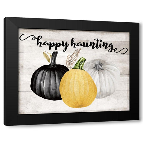 Happy Haunting Black Modern Wood Framed Art Print by Santiago, Daniela