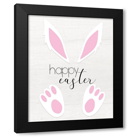 Happy Easter Black Modern Wood Framed Art Print with Double Matting by CAD Designs