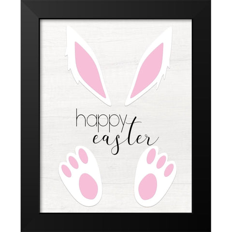 Happy Easter Black Modern Wood Framed Art Print by CAD Designs