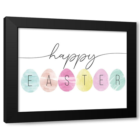 Happy Easter Black Modern Wood Framed Art Print with Double Matting by CAD Designs