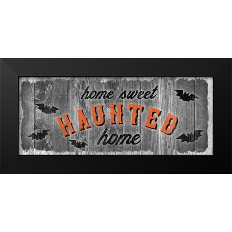Home Sweet Haunted Black Modern Wood Framed Art Print by Carpentieri, Natalie