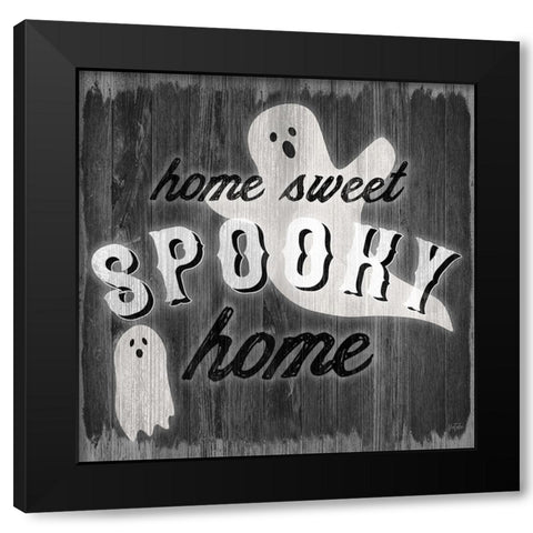 Spooky Ghost Black Modern Wood Framed Art Print by Carpentieri, Natalie