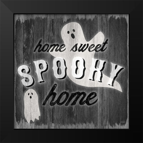 Spooky Ghost Black Modern Wood Framed Art Print by Carpentieri, Natalie