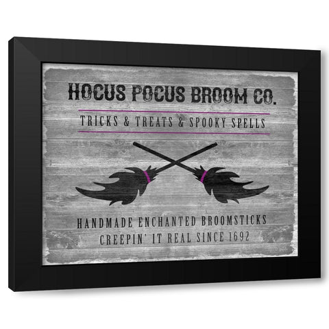 Hocus Pocus Broom Company Black Modern Wood Framed Art Print with Double Matting by Carpentieri, Natalie