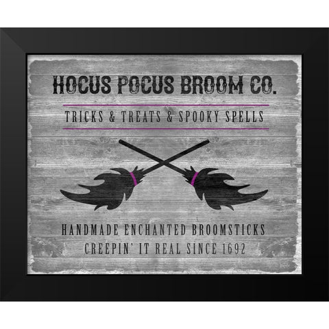 Hocus Pocus Broom Company Black Modern Wood Framed Art Print by Carpentieri, Natalie