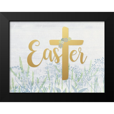 Easter Wildflowers Black Modern Wood Framed Art Print by Jill, Susan