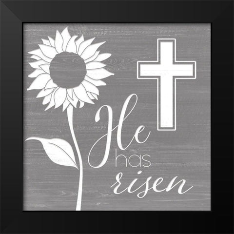 He Has Risen Black Modern Wood Framed Art Print by CAD Designs