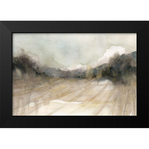 Abstract Fields Black Modern Wood Framed Art Print by Robinson, Carol