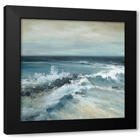 Converging Waves Black Modern Wood Framed Art Print by Robinson, Carol
