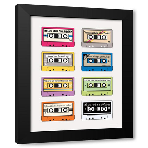 Musical Inspiration Black Modern Wood Framed Art Print with Double Matting by Santiago, Daniela