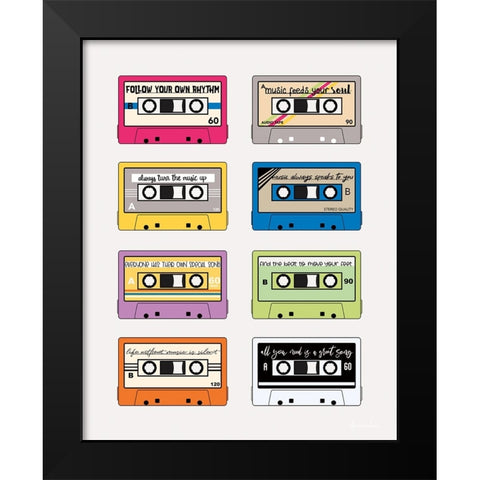 Musical Inspiration Black Modern Wood Framed Art Print by Santiago, Daniela
