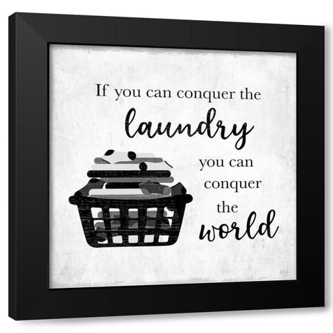 Conquer Laundry Black Modern Wood Framed Art Print with Double Matting by Carpentieri, Natalie
