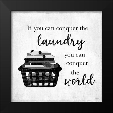 Conquer Laundry Black Modern Wood Framed Art Print by Carpentieri, Natalie