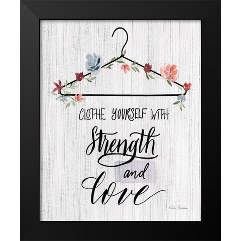 Strength and Love Black Modern Wood Framed Art Print by Brockmon, Kristen