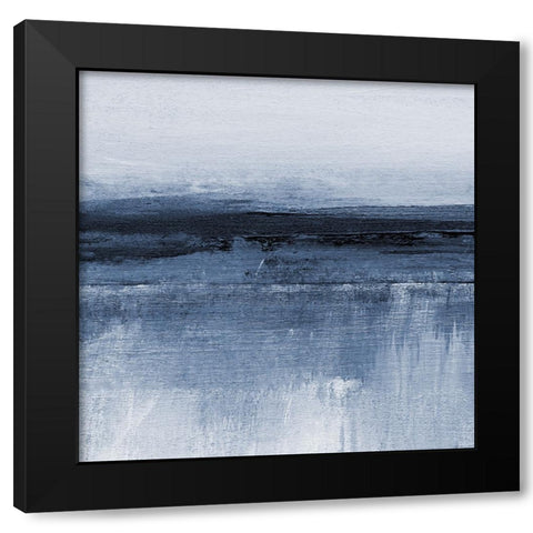 Severn in Cyan I Black Modern Wood Framed Art Print with Double Matting by Jill, Susan