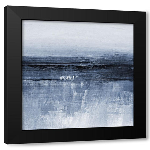 Severn in Cyan II Black Modern Wood Framed Art Print with Double Matting by Jill, Susan