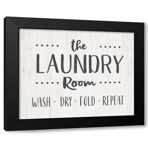 The Laundry Room Black Modern Wood Framed Art Print by CAD Designs