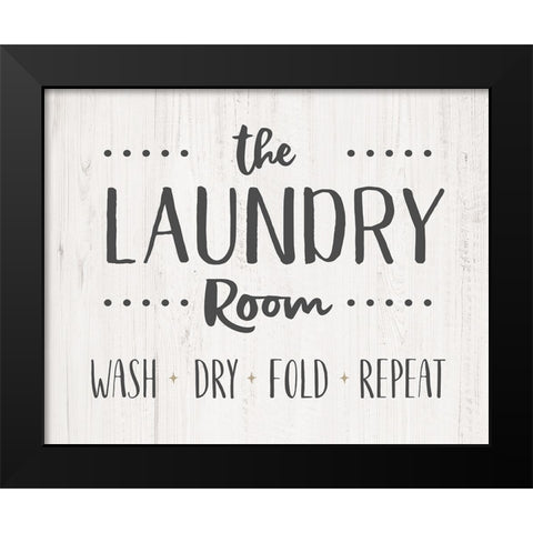 The Laundry Room Black Modern Wood Framed Art Print by CAD Designs